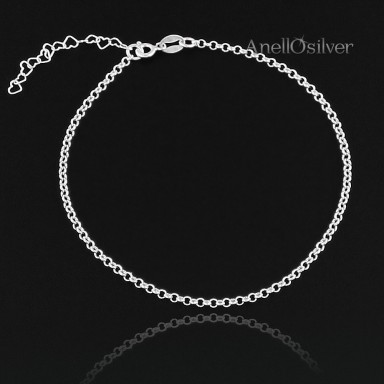 Silver Foot Bracelet Rolo Chain  