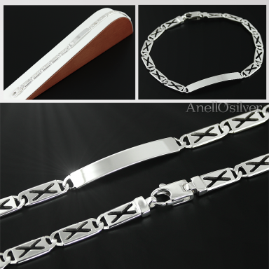 Silver Bracelet to engrave for man's