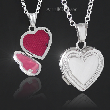 925 silver pendant, medallion heart on the image and engraved