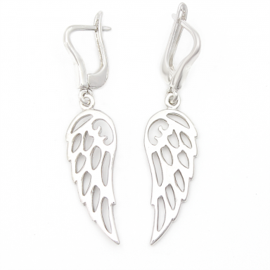 Silver Rings Earrings - Angel's Wings