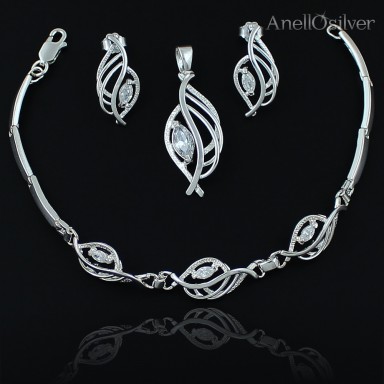 Silver Set with Zircon