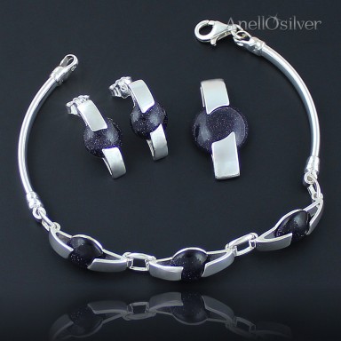 Silver Set with Blue Sand