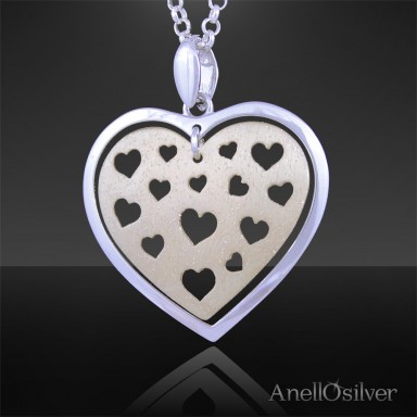 Heart pendant plated with 24 carat gold 
