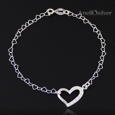 Silver Bracelet with Heart