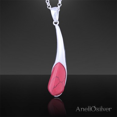 Silver pendant with Corals. 