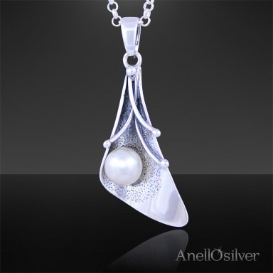 Perlenanhänger aus Silber oxidiert