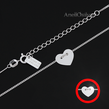 Silver necklace "celebrities" with a heart