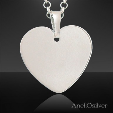 Silver Heart Pendant for engraving 