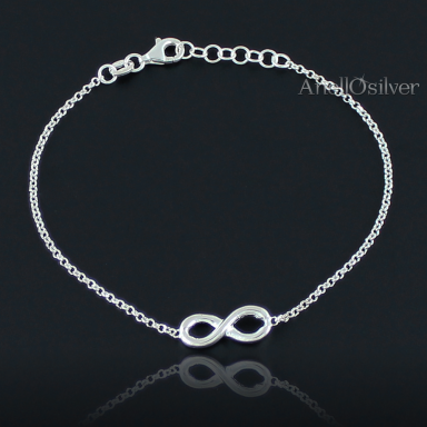 Silver rhodium plated bracelet with the symbol of infinity
