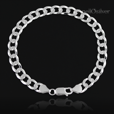 Thick Silver Men's Bracelet Curb type