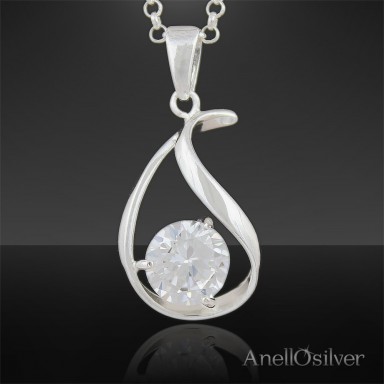 Silver Pendant with Cubic Zirconia 
