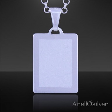 Silver Pendant Dog Tag to Engrave