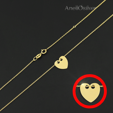 SilverGold Plated necklace - celebrity - from the heart