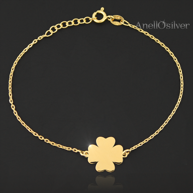 Silver Gold plated bracelet - celebrity - with clover