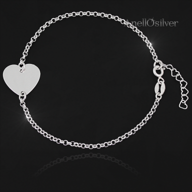 Silver bracelet with hearts for engraved