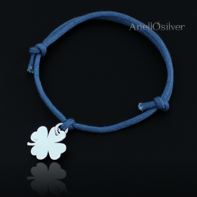 Charms Bracelet - Blue Cord - Silverclover with the engraving