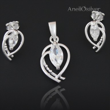Silver Set with Zircons