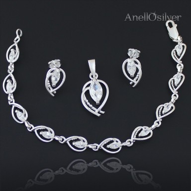 Silver Set with Zircons,